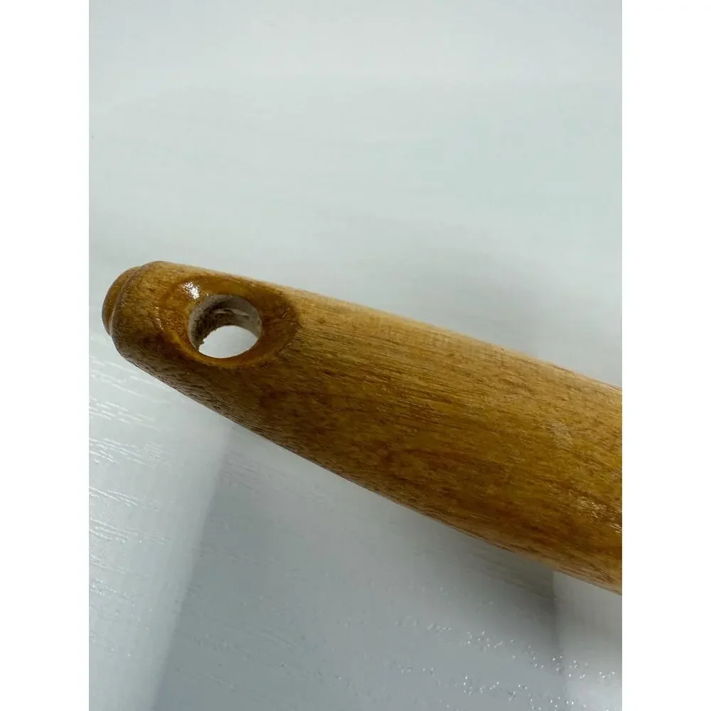 Vintage Wooden Rolling Pin with Rotating Handles, Farmhouse Kitchen Baking Tool